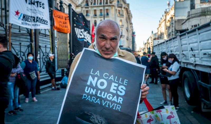 Una semana de acampe por la ley para proteger a personas en situación de calle