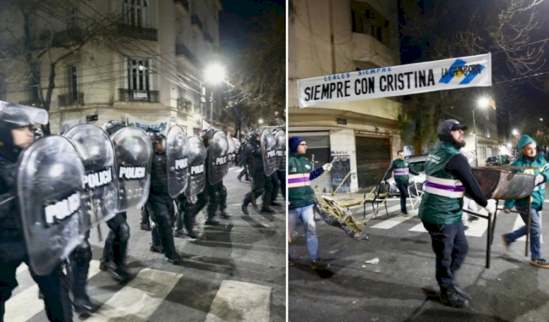La Policía de la Ciudad desalojó militantes que acampaban frente al domicilio de Cristina